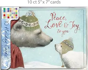 Tree-Free Greetings Happy Holidays Cards and Envelopes, Winter Card Set