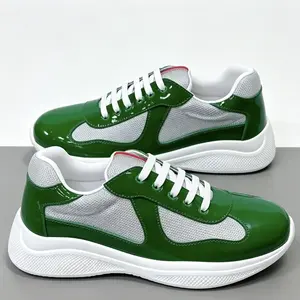patent leather americas cup sneakers size 35-47 men‘s and women's linea rossa voyage running shoes designer round toe trainers
