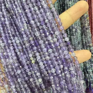 Best-selling 2-3-4mm natural purple amethyst faceted polished small round beads - exquisite and gorgeous loose spacer beads arranged in an artistic loose-spaced pattern to create a dazzling visual hierarchy.Made from premium luxury materials, meticulousl