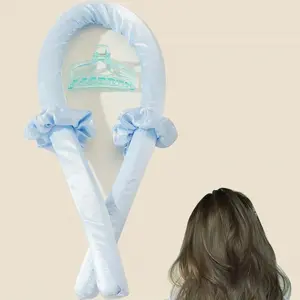 Heat-free durable hair care curler, heat-free curler, 4-piece set of sleep curling foam sponge tools, suitable for long hair and wavy hair curling headband sleeves, a gift for ladies