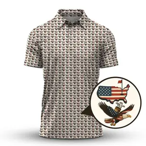 American golf Polos shirt, USA Golf Shirts For Golfer, Pattern Golf Shirt, Men Golf Gift