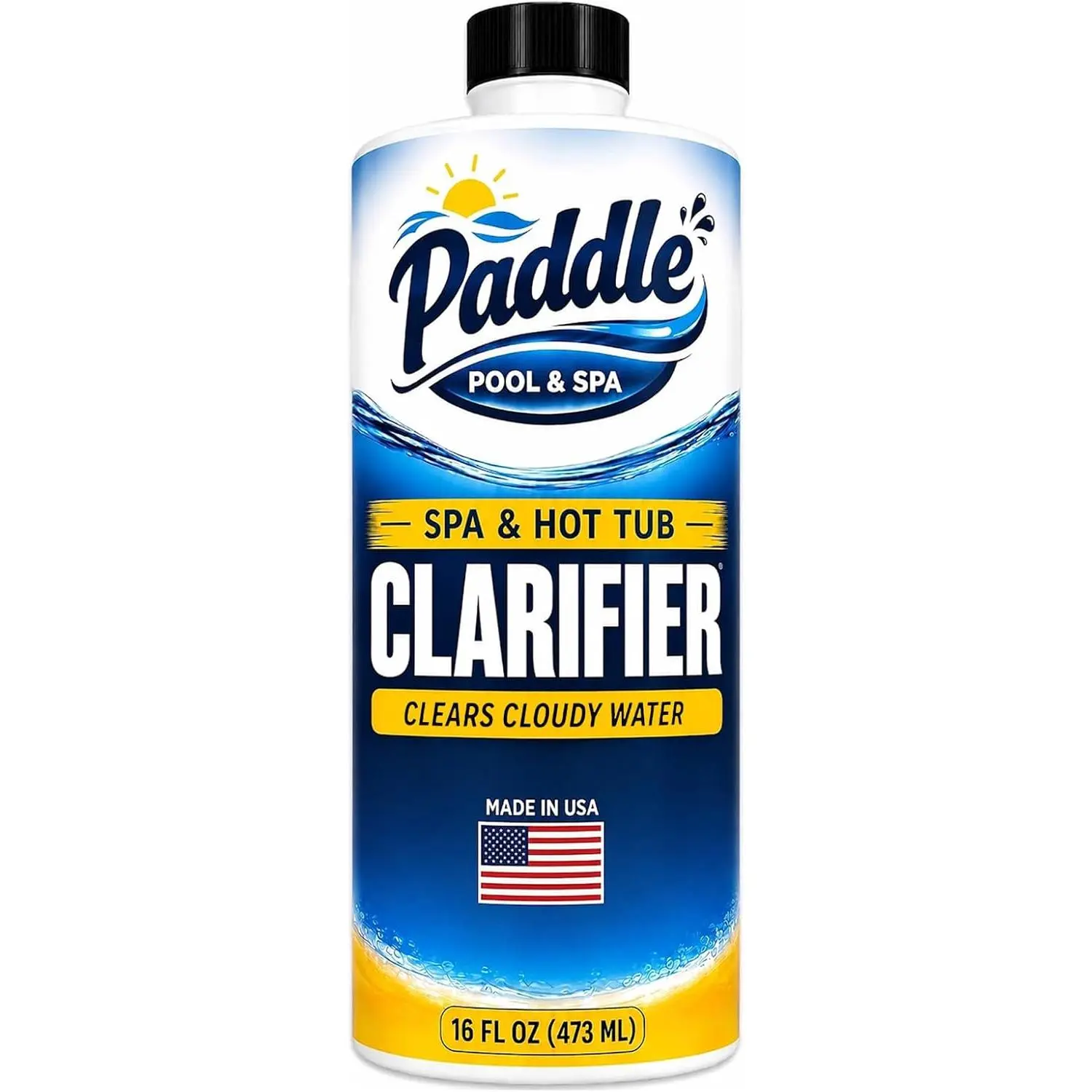 Paddle Hot Tub Clarifier for Cloudy Water - Fast-Acting Spa Clarifier - Hot Tub Chemicals that Clear Water Fast - 16 oz - Made in USA