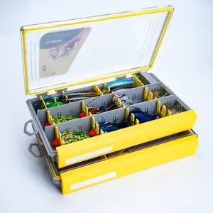 Tcakelox Deluxe Fishing Tackle Box Waterproof 3600 Terminal Tackle Trays Organizer with 2 Type Dividers Multi-purpose All-in-one Storage Solution （2pcs)