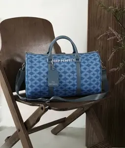 Boho chic 3D fly knit bag 3D-knitted Large-capacity Blue Travel Bag with Zipper & Shoulder Straps by Professional Designer Lightweight Spring Summer Premium Soft Knit Tech Multifunctional Weekender Bag