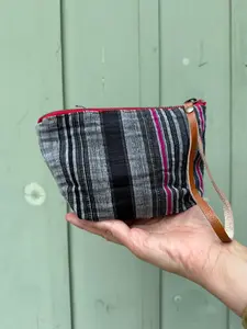 Harlow Moon in Aquinnah Grey with Brown Leather Wristlet