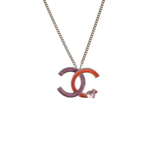 Pre-owned Alloy, Double C, Enamel, Butterfly, Necklace