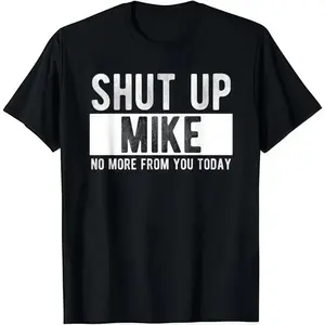 Silence Mike No More From You Today Casual Cotton Graphic Short Sleeve Crew Neck T-Shirt for Men