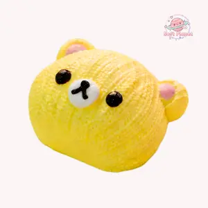 Knitted Bear Bun - Sensory squishy Fidget toy ,  fun design, super soft stress relief and venting , fun  for adults and teenagers anxiety reliever handmade non-toxic sensory toy  Mother's Day Gift