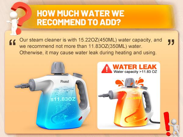 Phueut 1250W Pressurized Steam Cleaner with 11-Piece Accessories 360-Degree Angle for Floor Grout Tile Grease Multipurpose Home Cleaning Tool 15.2OZ Water Tank Capacity Phueut 1250W Pressurized Steam Cleaner with 11-Piece Accessories 360-Degree Angle for Floor Grout Tile Grease Multipurpose Home Cleaning Tool 15.2OZ Water Tank Capacity
