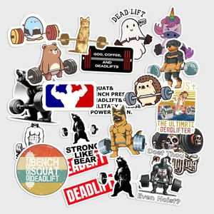 Sticker Pack 20 pcs Deadlift Stickers, Barbell Strength Training Vinyl Decals for Gym Bottle