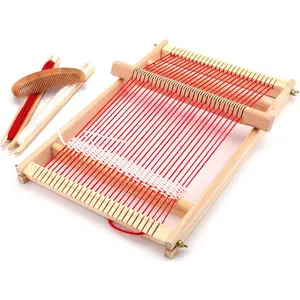 Multi-Craft Weaving Loom - Wooden Loom Large Frame  for  and Beginners -15.6 x 9.7 x 1.2 Inches