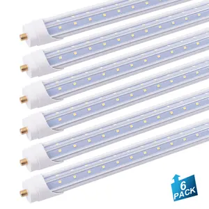 HOLDWILL T8 LED Tube Light Bulbs 6000K Daylight with Dual-Row LEDs, Fa8 Cap, T10 T12 for Garage, Shop, Warehouse