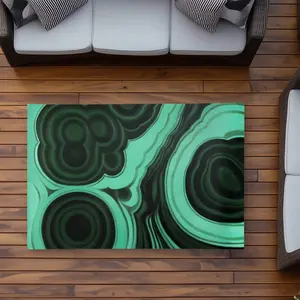 Begin Home Decor C1ROAR35VQCENQ 3 x 5 ft. Malachite Stone - Shapes Retro Outdoor Area Rug for Home Decor - Rectangle