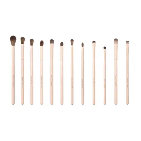 Beauty Creations 12-Piece Nude Essential Beauty Brush Multi Pack, Face & Eye Makeup Brushes with Natural Bristles for Soft Looks & Touchups