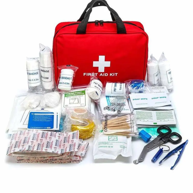 【160 Piece First Aid Kit】Portable Waterproof Emergency Care Kit with Premium Supplies, Compact Safety Kit for Home, Car, Office, Travel, Camping, Hiking, Outdoor Activities and Family Preparedness