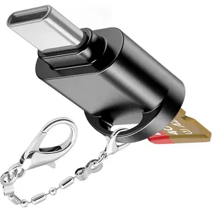 USB C SD Card Reader for Android Phone, Camera, Laptop with , Mini Metal Type-C Card Reader (Black) USB C SD Card Reader for Android Phone, Camera, Laptop with , Mini Metal Type-C Card Reader (Black)