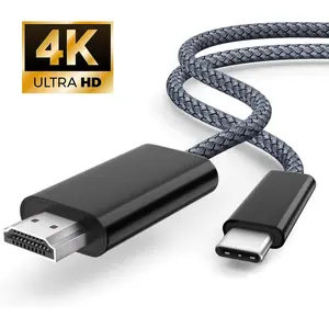 ACONEO USB C to HDMI Cable 6FT (4K@60Hz), High Speed Type C to HDMI 2.0 Braided Cord, Thunderbolt 3/4/5 Compatible with iPhone 16/15 Series, MacBook Pro/Air, iPad, Surface, Galaxy, XPS, and More