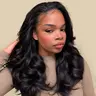 [3 In 1 Half Wig] OQ HAIR Kinky Straight Half Wig Yaki Straight Wavy Easy Wear Go Wig No Glue With Drawstring Invisible Hairline Butterfly Cut Human Hair Glueless Wigs #TikTokShopFallDealsForYou