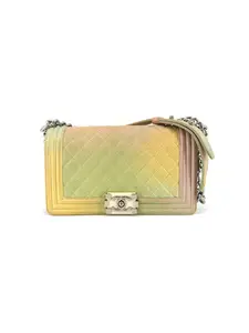 Pre-owned CHANEL Caviar Crossbody Bags Rainbow Quilted Medium Boy Crossbody Bag