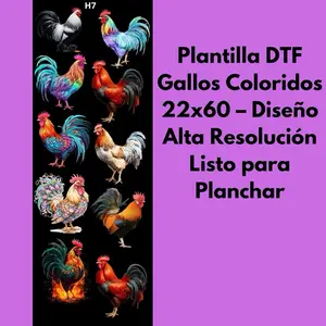 Rooster DTF Gang Sheet 22x60 – Ready to Press Transfer – High Resolution – Physical Product