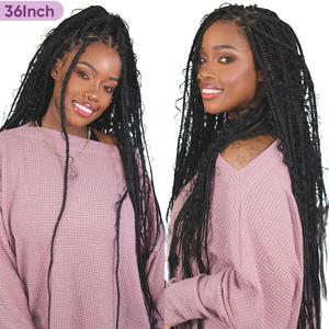 36 Inches Full Lace Premium Synthetic Fiber Knotless Bohemian Box Braided Wigs Wavy SuperNova Hair DM to Pre-cut Lace #Summervibes #DealsForYouDays