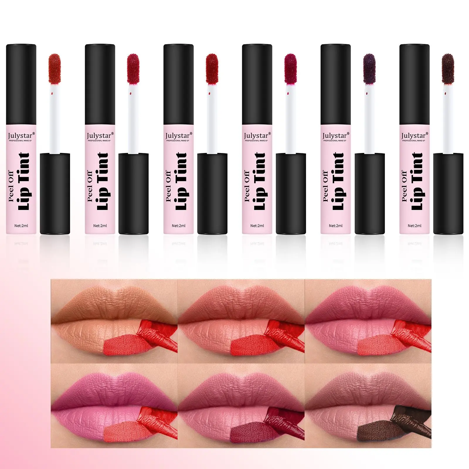 6-color Peel-off Shiny Lip Gloss Glossy Has Long-lasting Color, Smooth Application, Moisturizing Formula for Daily Wear and Special Occasions, Moisturize & Hydrating Lipstick