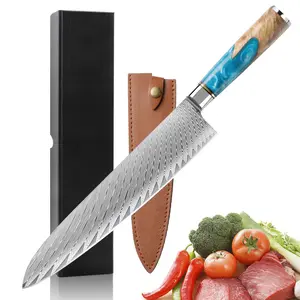 Chef knife 9.5 inches knife , Damascus VG-10 steel professional Japanese kitchen knife, ultra sharp cooking knife, sushi knife japanese knife Blade