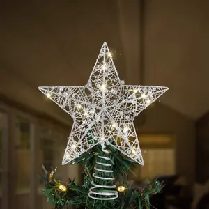 Christmas Tree Topper  Christmas Decorations Lighted Wire Xmas Tree  12 Inch