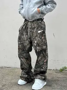 Men's Camo Star Print Pants, Loose Casual Streetwear Trousers for Summer, Fashion Men's Bottoms for Daily Wear