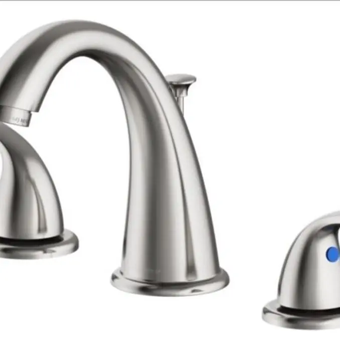 Seasons Raleigh Widespread 2-Handle High-Arc Brushed Nickel Bathroom Sink Faucet, 1.2 GPM Water Saver, Quick Install with Pop-Up Drain for Modern Homes