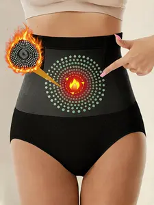 Women's High-Waisted Shaper Seamless Briefs - Peach, Comfortable Stretchy, Invisible No-Show Underwear, Butt Enhancer Basic Shapewear
