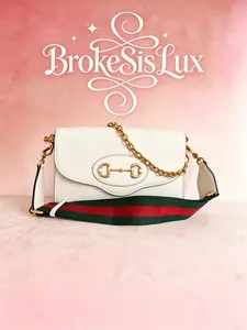 Pre-owned GUCCI Horsebit 1955 Medium Bag in White Leather