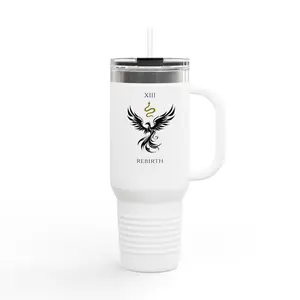 Scorpio Insulated Travel Mug, 40oz - Perfect for Meditation & Mindfulness, Gifts for Tarot Lovers, Spiritualists, Zodiac,  Rebirth, Eco-friendly Travel Cup