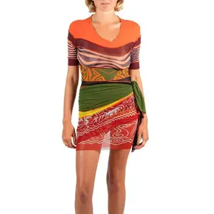 1900S Jean Paul Gaultier Orange Mesh Dress