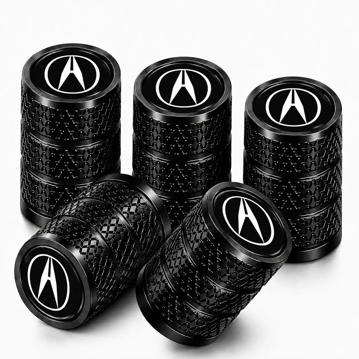 5 Pack CNC Machined Aluminum Tire Valve Stem Caps Compatible with Acura MDX RDX TLX Integra NSX Heavy Duty Rustproof Rubber O-Ring Seal Leak Free Dust Proof Tool Free Installation Japanese Premium SUV Sedan Replacement Parts