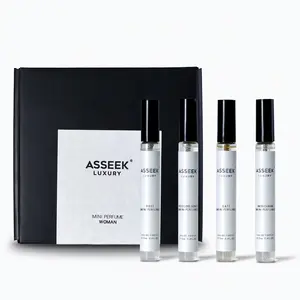 ASSEEK Women's Perfume Gift Box - 4 Fragrance Samples in Elegant Black Case for Special Occasions