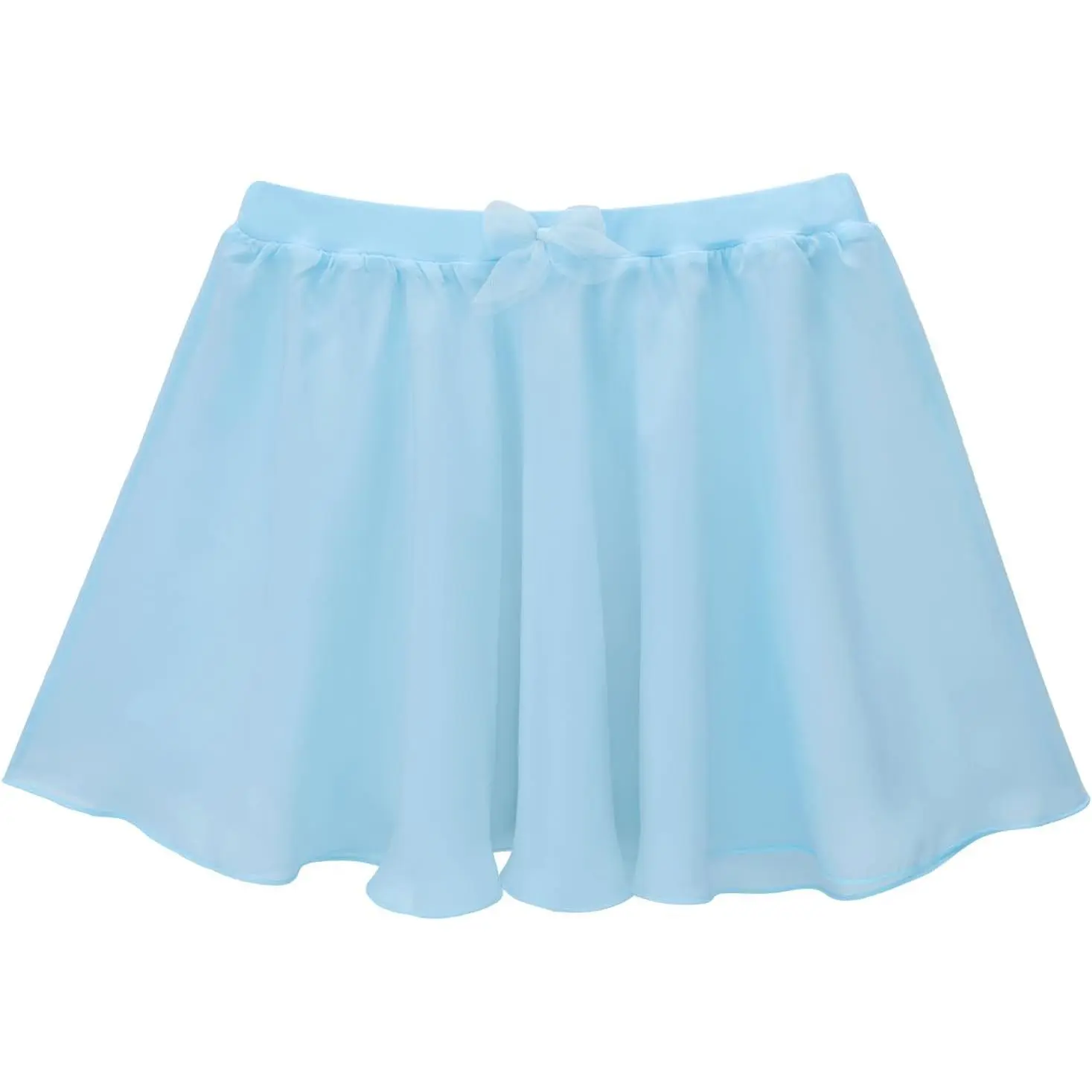 Girls Ballet Skirt, Chiffon Dance Skirt for Girls with Mesh Bowknot, Elastic Waist Pull-on Skirts for Ballet