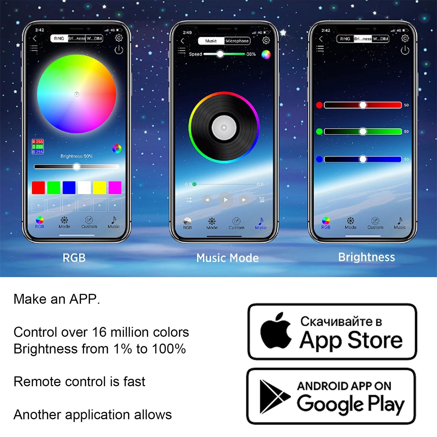 1000pc Fiber Optic Star Light Kit | Car Headliner Roof Twinkle Ceiling Lights | RGB Music Activated Fiber Optic Lamp for Home Theater Car Interior