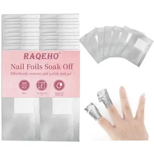 300 Nail Polish Remover Pads - Nail Foils Soak Off Wraps Sheets Gel Acrylic Glue Polish Remover with Lint Free Cotton Wipes Pads Stuff Essentials Tech Must Haves At Home Supplies