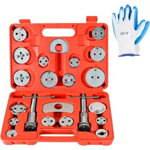 Universal Heavy-Duty Disc Brake Caliper Tool Kit |   24pcs Wind Back Tool Set for Brake Pad Replacement, Brake Caliper Compression Tool Fits most Vehicles (Red)
