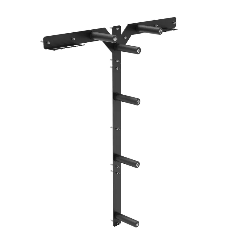 MIKOLO Wall Plate Holder for 1" & 2" Bumper Plates Heavy-Duty 1200LB Capacity Space-Saving Rack with 6 Pegs & 2 Barbell Holders Quick Tool-Free Assembly for Wood & Concrete WallsMIKOLO Weight Equipment