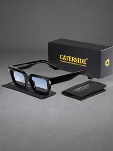 CATERSIDE Unisex Retro Square Sunglasses Uv400 Protection, Casual Style for All Seasons, Perfect for Music Festivals & Beach Parties