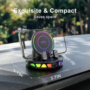 RGB Wireless Charging Car Phone Mount – Magnetic Auto-Lock Holder with 360° Rotation & Stable Suction Base For Dashboard & Windshield, Fits iPhone & Android Father's Day Gifts