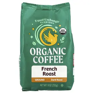 Equal Exchange Organic Coffee, French Roast, Ground, Dark Roast, 9 oz (255 g)