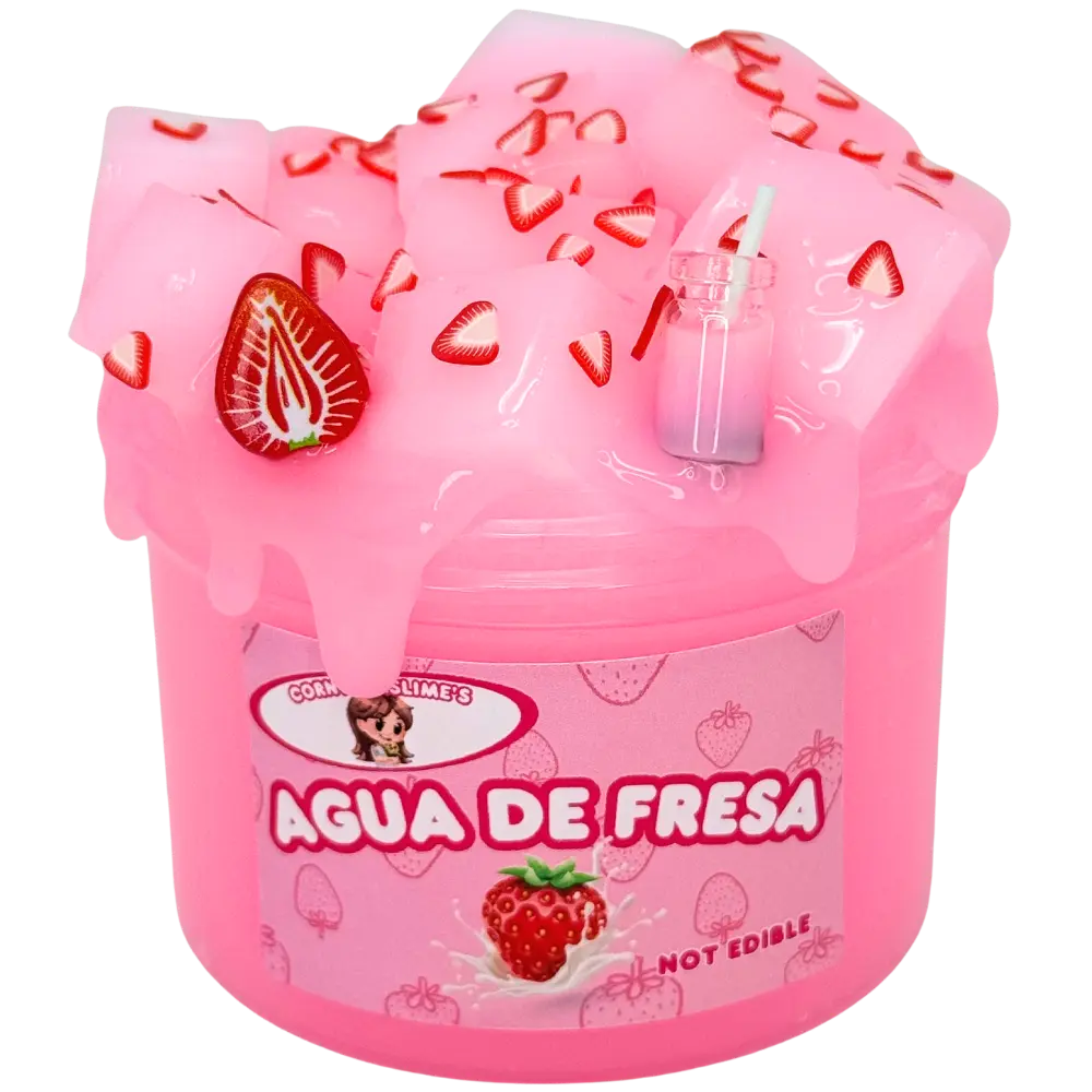 Agua de Fresa 8oz Slime Jelly Cube Texture Scented Strawberries & Cream