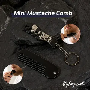 Mini Beard Comb Keychain for Men, Portable Mustache Brush, Perfect Gift for Father's Day or Valentine's Day, Essential Grooming Accessory