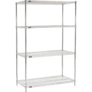 Global Industrial 21245ESD Nexel 4 Shelf Chrome ESD Wire Shelving Unit Starter - 24 x 21 x 54 in.