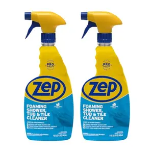 Zep Foaming Shower Tub & Tile Cleaner 32 oz ZUPFTT324 No Scrub Formula Breaks Up Tough Buildup on Contact Pack of 2