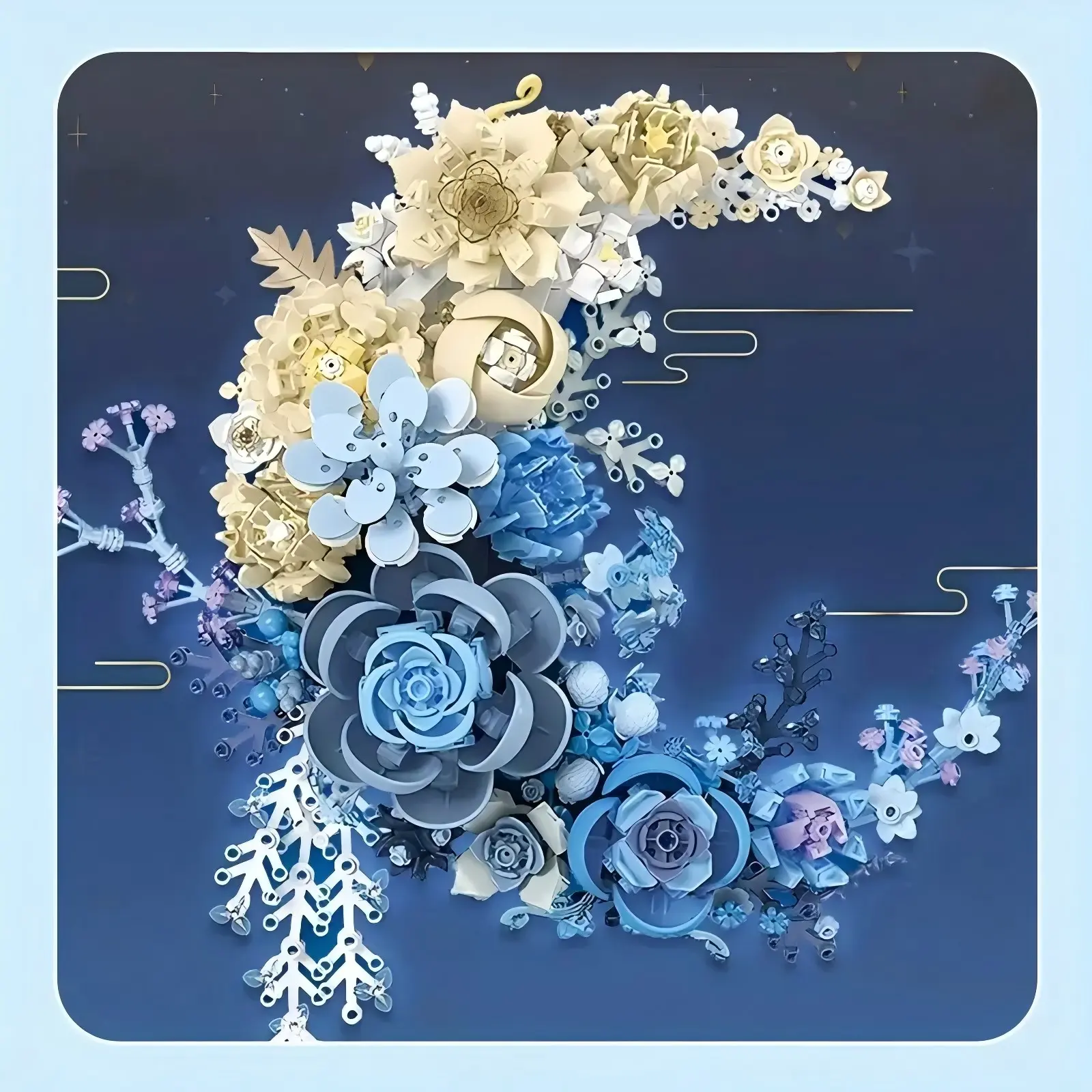 Blue Moon Flower Adult Building Block Set, Building Blocks Model