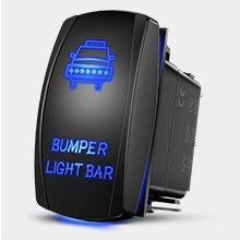 Nilight Horn Switch Momentary Laser Rocker Switch 5PIN On/Off LED Light 20A/12V 10A/24V Switch with Jumper Wires Set for Cars Jeeps Boats Trucks (90126B)